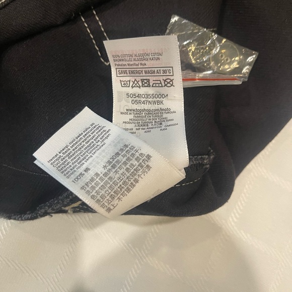 whimsigoth mini skirt TopShop Moto Black Denim Tie Belt SZ 6 - Picture 10 of 12